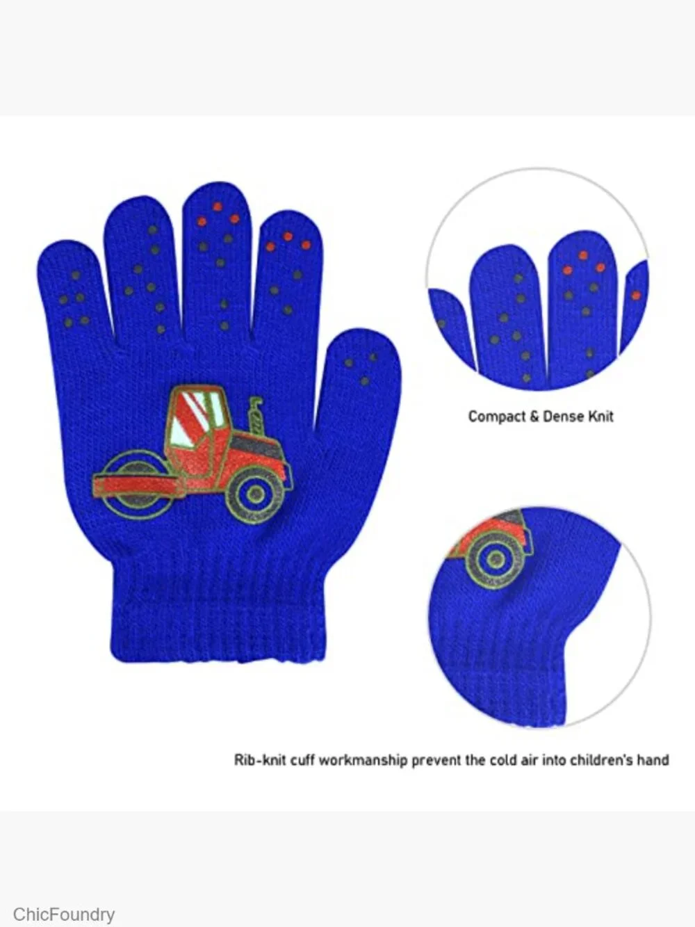 6 pairs Stretchy Warm Knit Winter Gloves for Kids